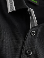 BOSS Black Tipped Paddy 100% Cotton Polo Shirt - Image 7 of 8