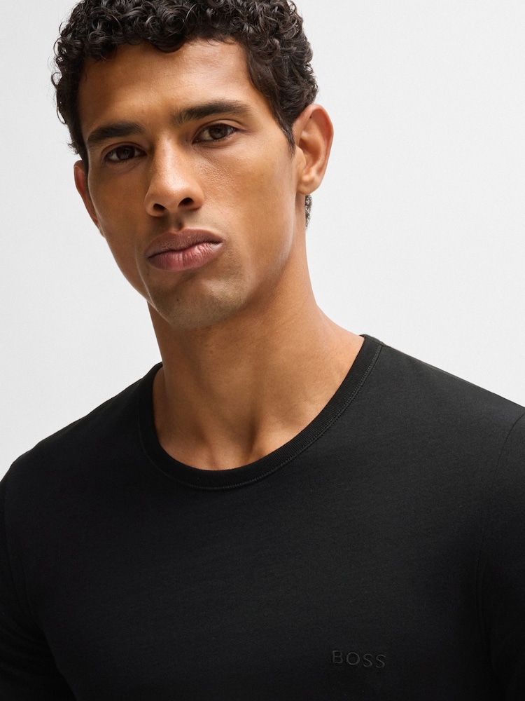 BOSS Blue/White/Black Classic Crew Neck T-Shirts 3 Pack - Image 5 of 11