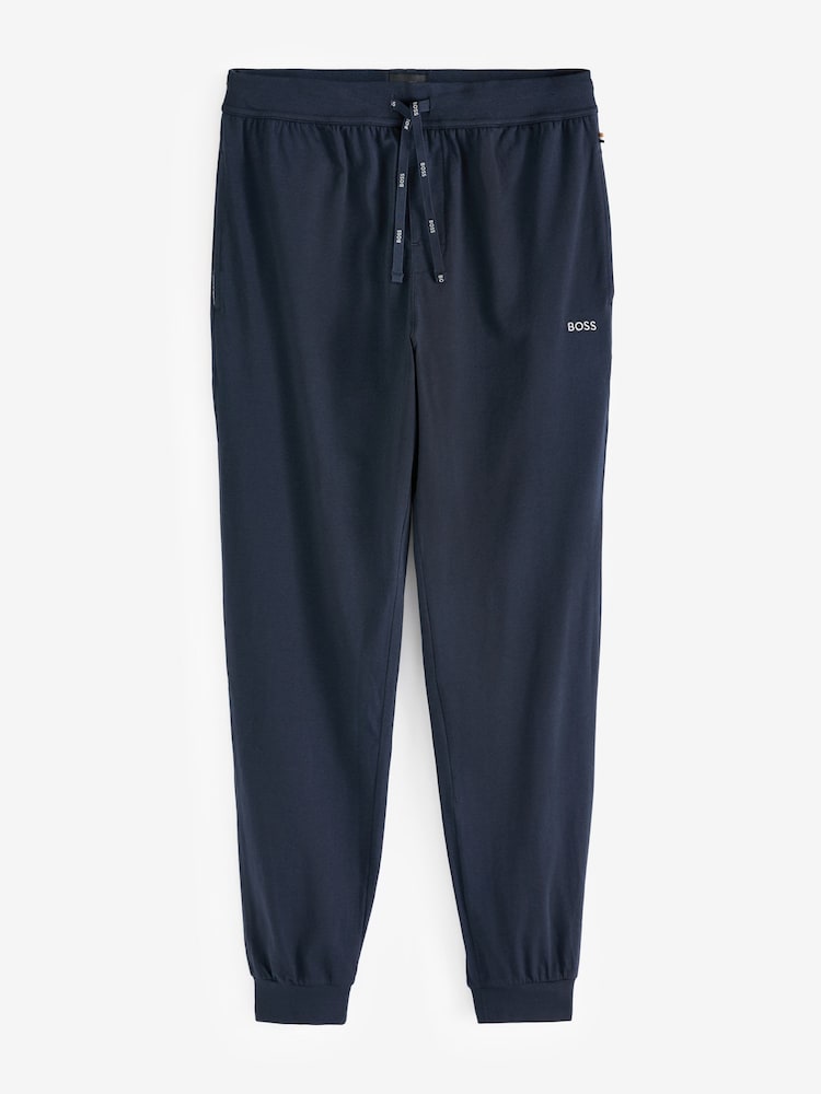 BOSS Blue Stretch Cotton Tracksuit Bottoms - Image 5 of 5