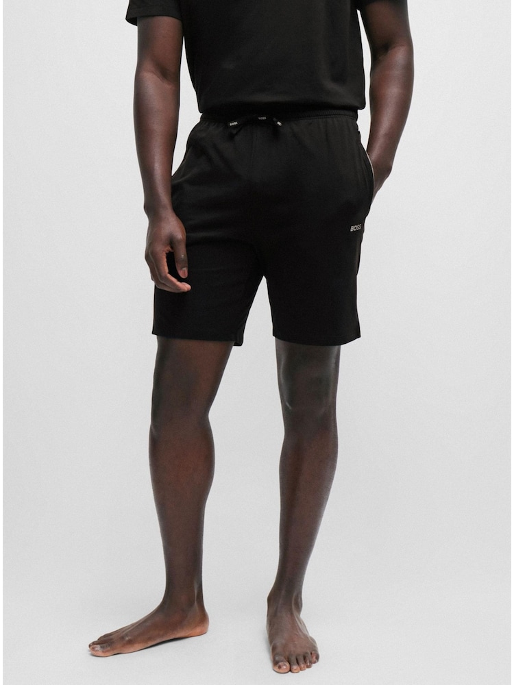 BOSS Black Stretch Cotton Shorts - Image 1 of 5