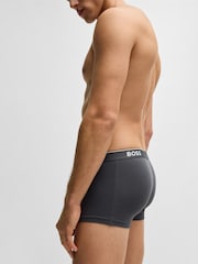 BOSS Navy/Grey/Blue Power Stretch Cotton 3 Pack Boxers - Image 4 of 7
