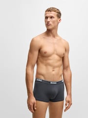BOSS Navy/Grey/Blue Power Stretch Cotton 3 Pack Boxers - Image 5 of 7