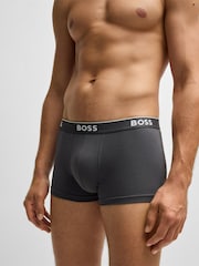 BOSS Navy/Grey/Blue Power Stretch Cotton 3 Pack Boxers - Image 6 of 7