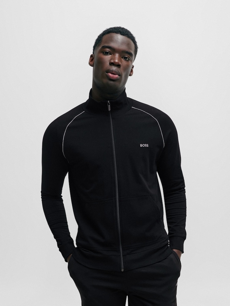 Черный - BOSS Stretch Cotton Jacket - Image 1 of 5