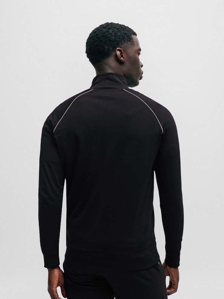 Черный - BOSS Stretch Cotton Jacket - Image 2 of 5