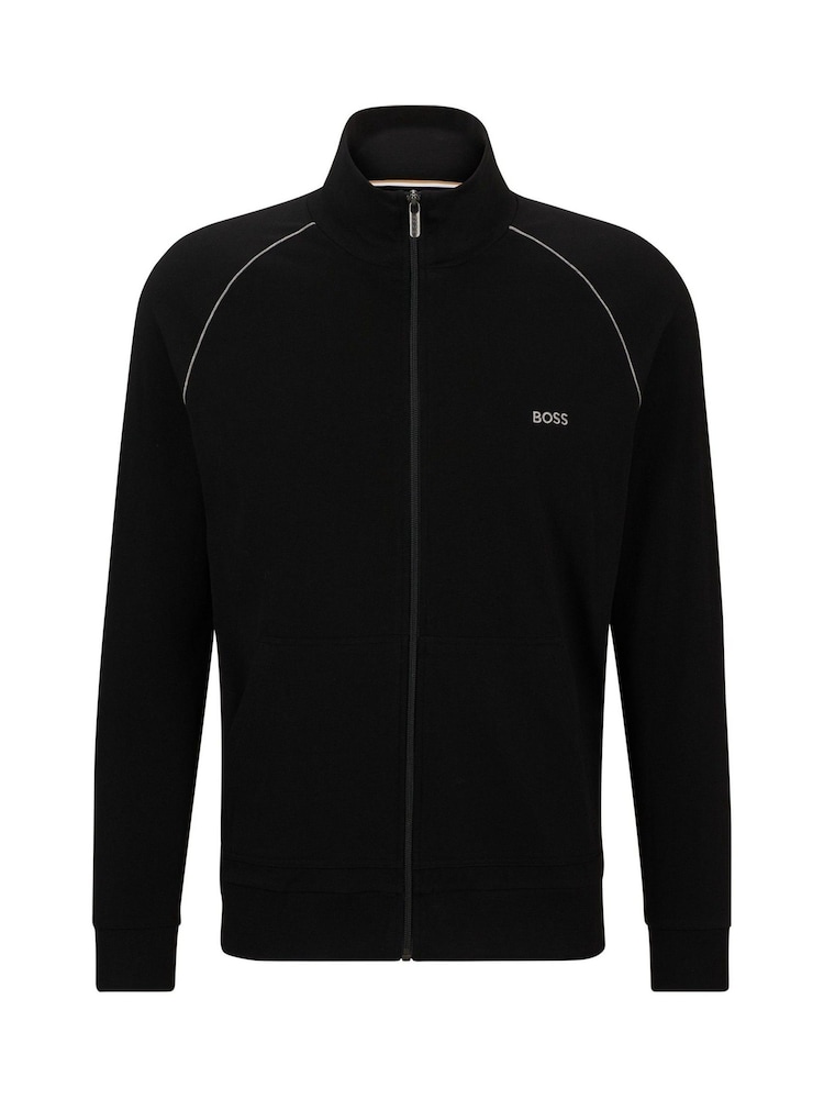 Черный - BOSS Stretch Cotton Jacket - Image 5 of 5