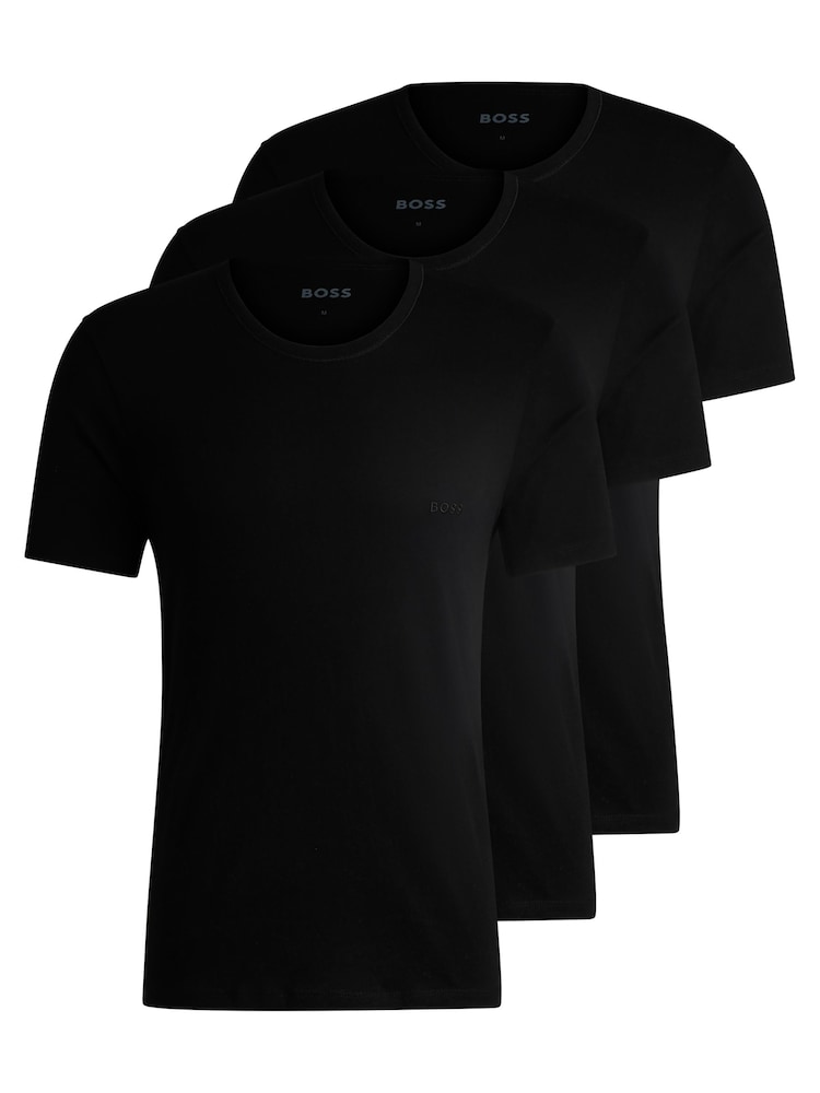 Black - BOSS Classic Crew Neck T-Shirts 3 Pack - Image 1 of 5