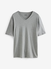 BOSS Grey/White/Black V-Neck Classic 100% Cotton T-Shirts 3 Pack - Image 3 of 4