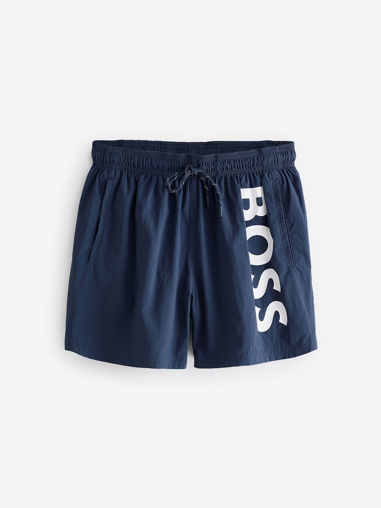 BOSS Blue Logo Quick Drying Swim Shorts - Image 4 of 4