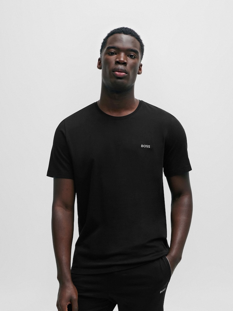 Schwarz - BOSS Stretch Cotton T-Shirt - Bild 1 von 5