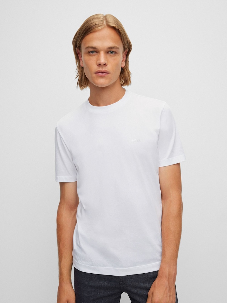 Blanco - BOSS Thompson Rubber Chest Logo T-Shirt - Imagen 1 de 5