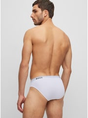 BOSS White Power Stretch Cotton 3 Pack Briefs - Image 2 of 7