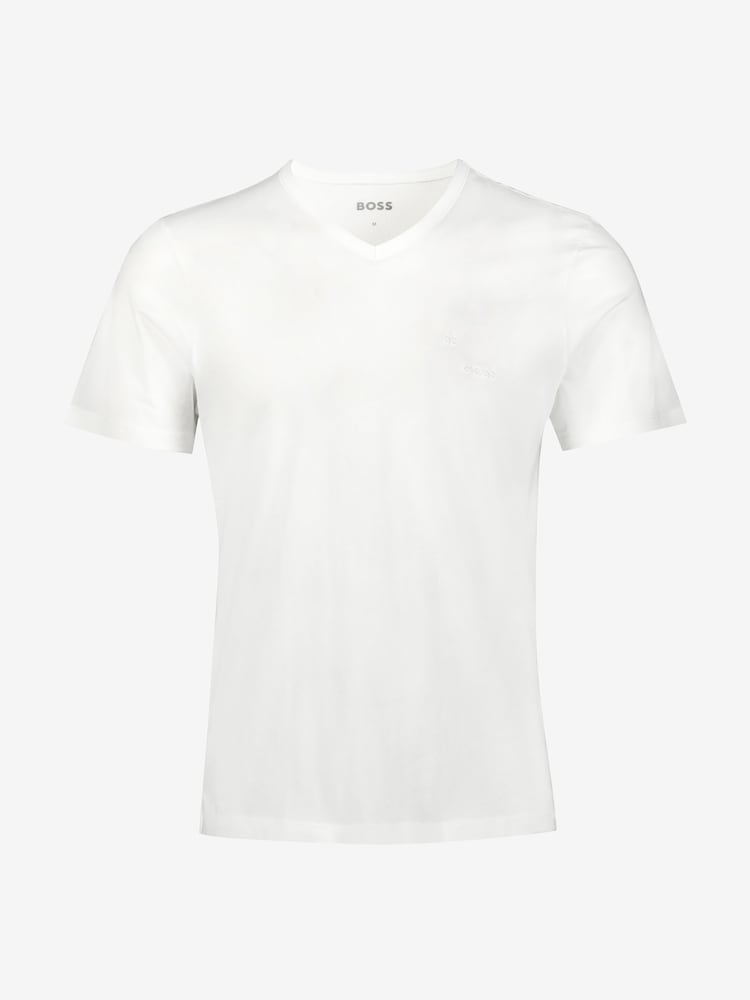BOSS White Off V-Neck Classic Cotton T-Shirts 3 Pack - Image 6 of 6 BOSS White Off V-Neck Classic Cotton T-Shirts 3 Pack - Image 6 of 6
