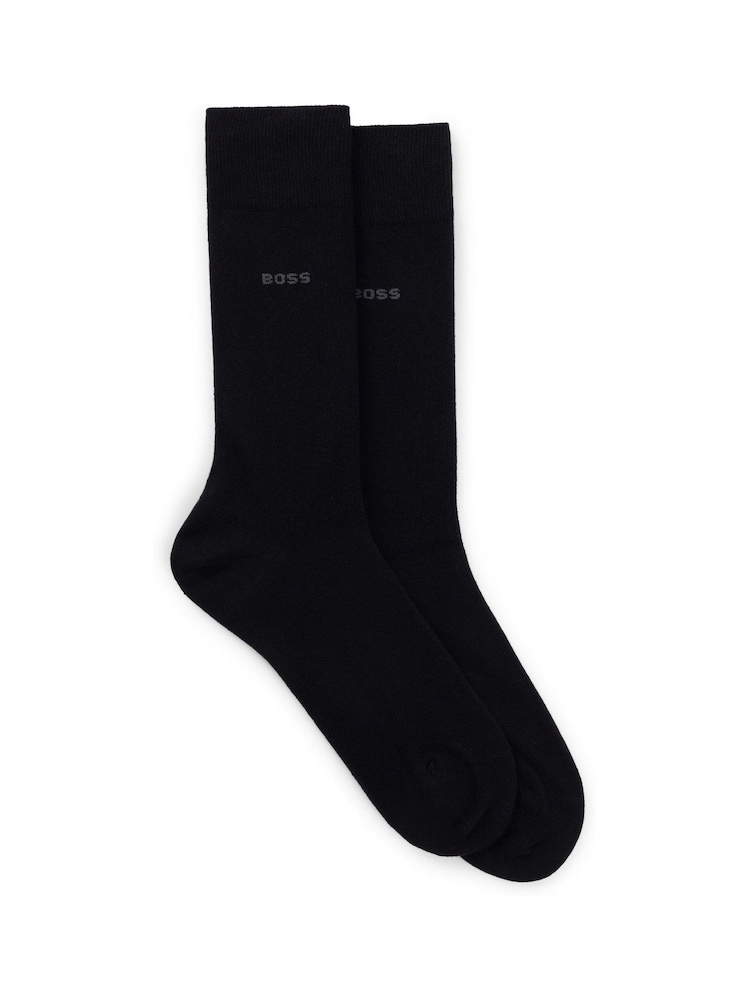 BOSS Black Regular Length Socks 2 Pack - Image 1 of 3 BOSS Black Regular Length Socks 2 Pack - Image 1 of 3