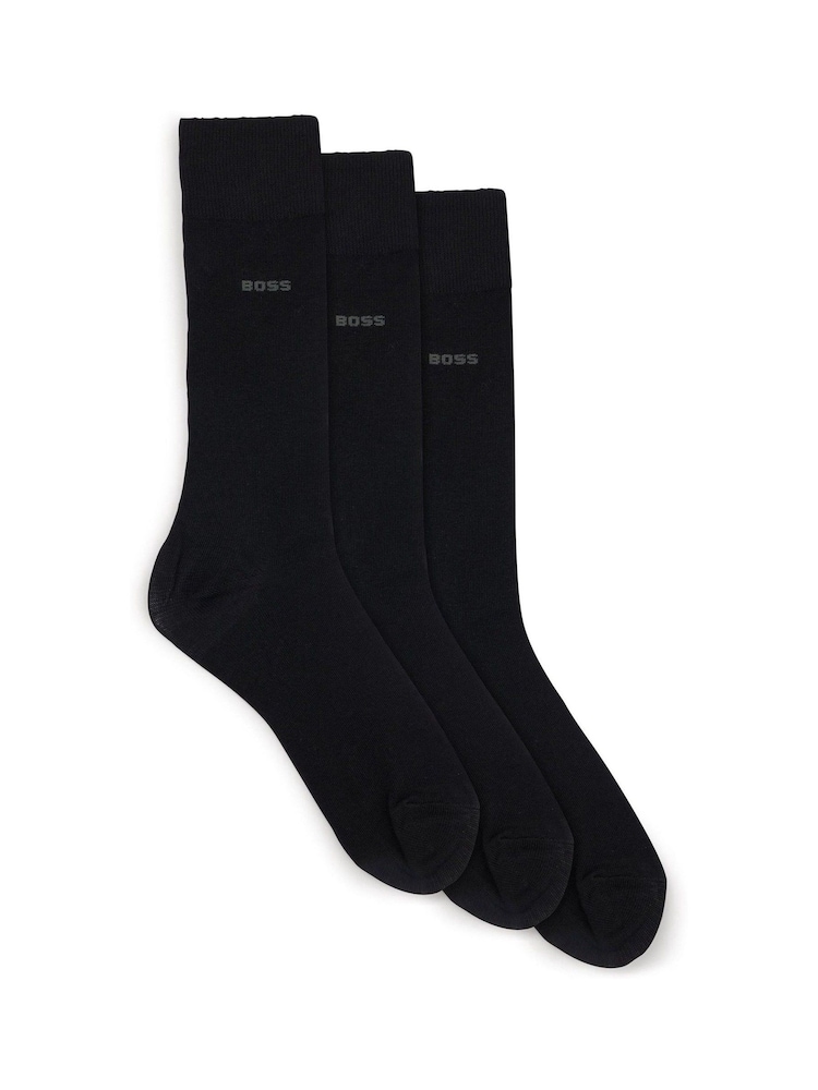 BOSS Black Logo Regular Length 3 Pack Socks - Image 1 of 1