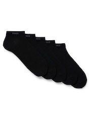 BOSS Black Cotton Blend 5 Pack Ankle Socks - Image 1 of 3