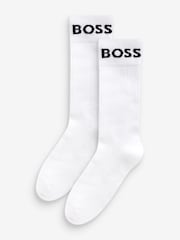 BOSS White Quarter Length 2 Pack Socks - Image 1 of 3