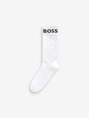 BOSS White Quarter Length 2 Pack Socks - Image 2 of 3