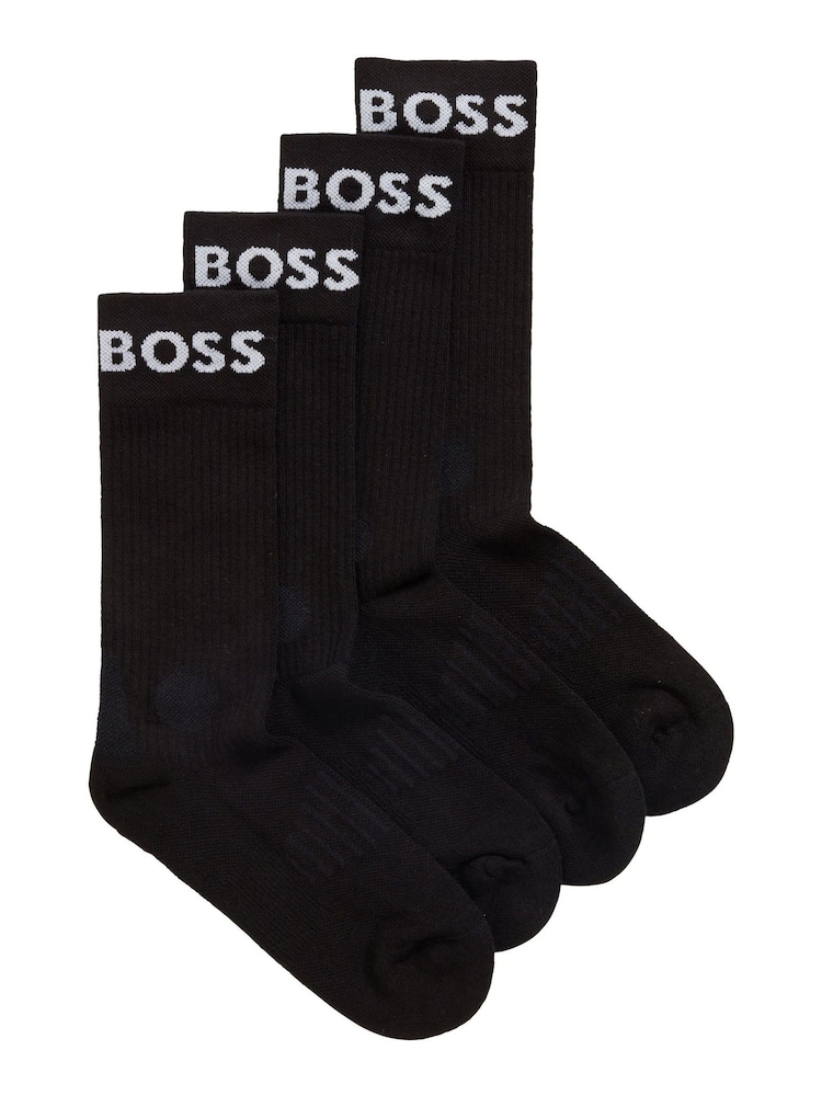 BOSS Black Quarter Length 2 Pack Socks - Image 3 of 5