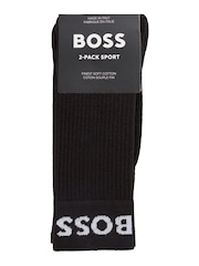 BOSS Black Quarter Length 2 Pack Socks - Image 4 of 5