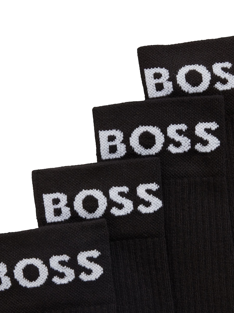BOSS Black Quarter Length 2 Pack Socks - Image 5 of 5