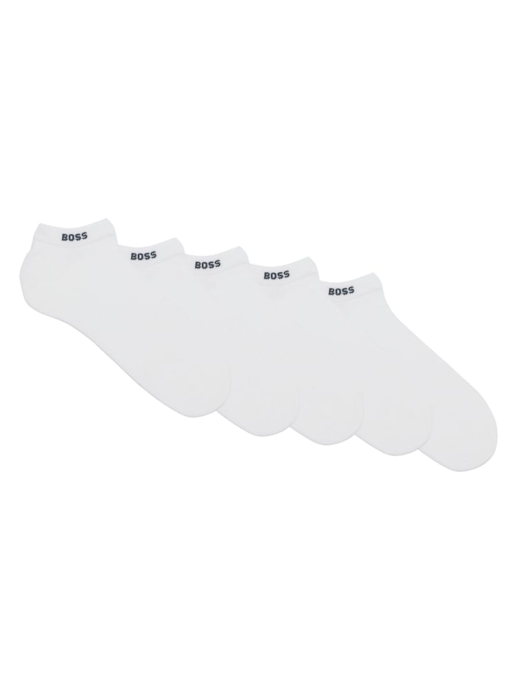 Білий - Шкарпетки BOSS Cotton Blend 5 Pack Ankle - Image 1 of 3