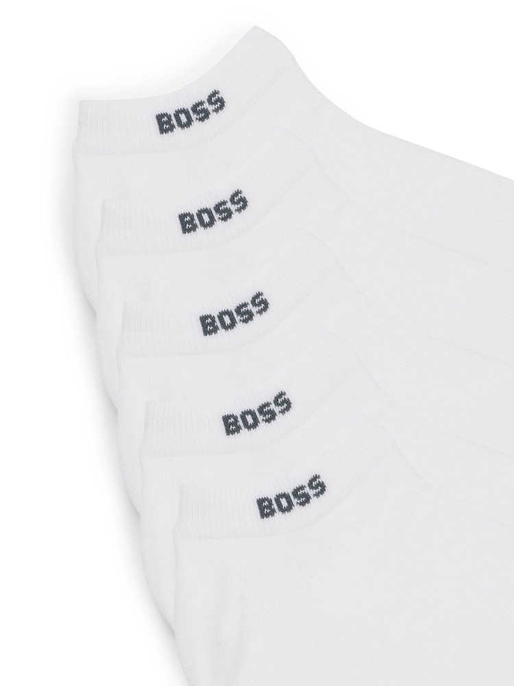 Білий - Шкарпетки BOSS Cotton Blend 5 Pack Ankle - Image 3 of 3