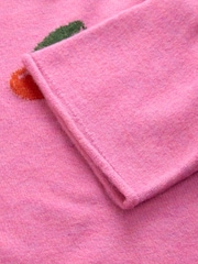 Pink Cherry Graphic Print Pattern Knitted Half Sleeve Top - Image 3 of 3