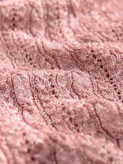 Pink Blush Lace Mesh Crew Neck Short Sleeve Sparkle T-Shirt - Image 8 of 8