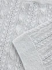 Plateado - Lace Mesh Crew Neck Short Sleeve Sparkle T-Shirt - Imagen 9 de 9