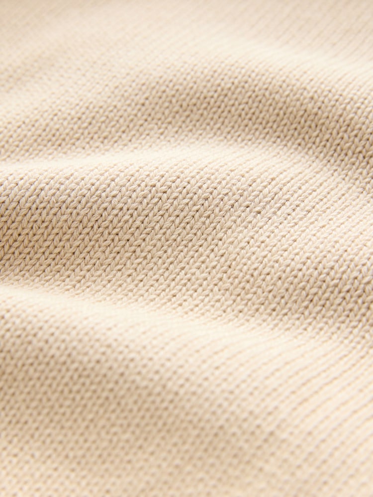 Neutral Stone 100% Cotton Washed Crew Neck Cardigan - Image 3 of 3