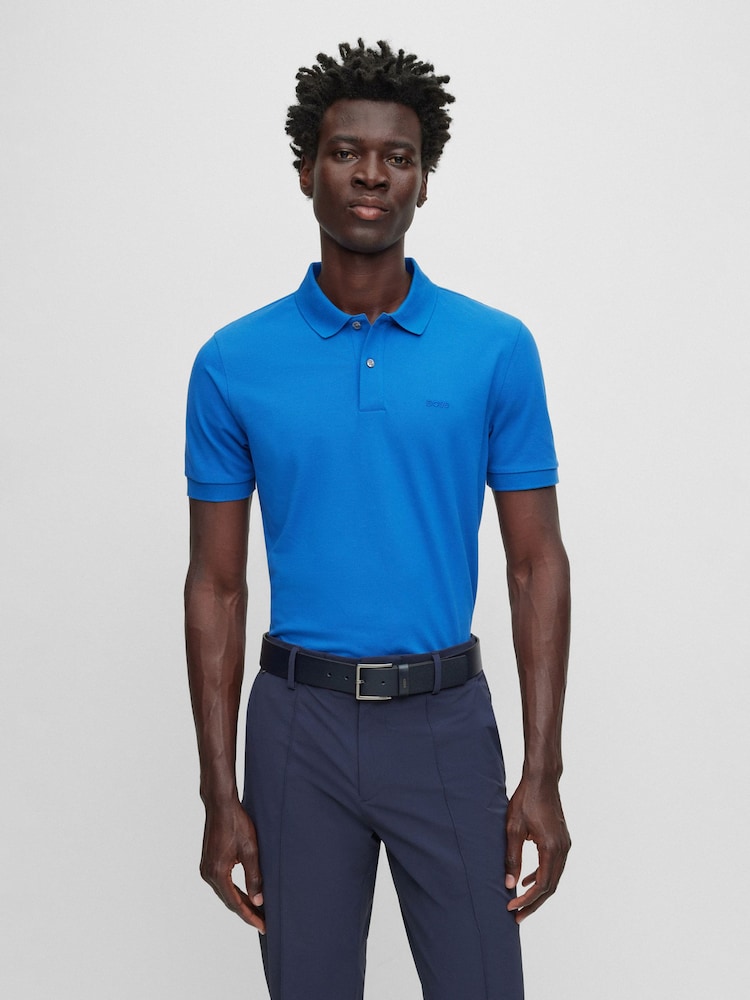 BOSS Blue/Green Pallas Regular Fit Polo Shirt - Image 1 of 5