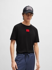 HUGO Black Logo Label 100% Cotton Jersey T-Shirt - Image 1 of 5