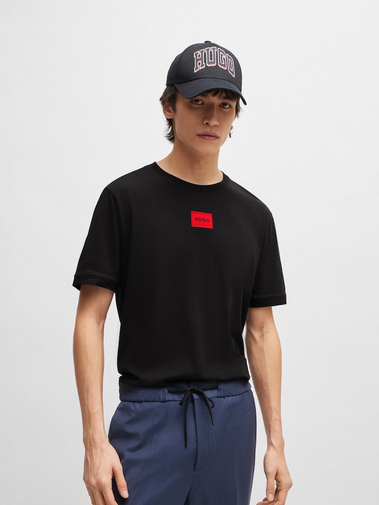 HUGO Black Logo Label 100% Cotton Jersey T-Shirt - Image 1 of 5