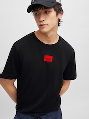 HUGO Black Logo Label 100% Cotton Jersey T-Shirt - Image 4 of 5