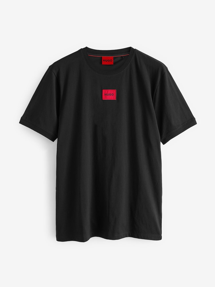 HUGO Black Logo Label 100% Cotton Jersey T-Shirt - Image 5 of 5