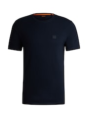BOSS Blue Relaxed Fit Tales Logo Patch Jersey T-Shirt - Image 5 of 5