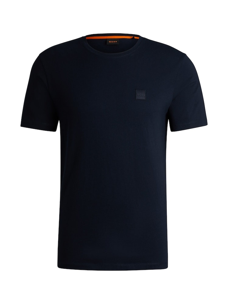 BOSS Blue Relaxed Fit Tales Logo Patch Jersey T-Shirt - Image 5 of 5