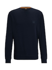 BOSS Blue Navy Westart Crew Neck Logo Sweat Top Jumper - Image 5 of 8