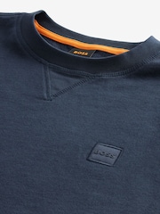 BOSS Blue Navy Westart Crew Neck Logo Sweat Top Jumper - Image 6 of 8