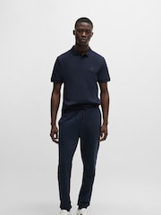 BOSS Navy Slim Fit Passenger Logo Patch Pique Polo Shirt - Image 3 of 5