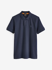 BOSS Navy Slim Fit Passenger Logo Patch Pique Polo Shirt - Image 5 of 5