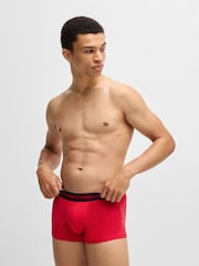 HUGO Red Logo Waistband Stretch Cotton Trunks 3 Pack - Image 6 of 7