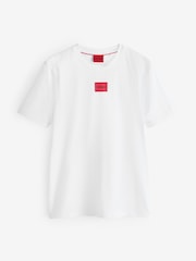 HUGO White Logo Label 100% Cotton Jersey T-Shirt - Image 5 of 5