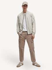Blanco - BOSS Relaxed Fit Tales Logo Patch Jersey T-Shirt - Imagen 3 de 8