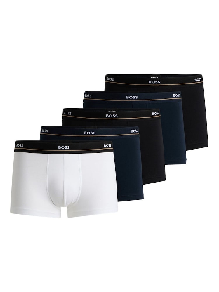 BOSS Blue Essential Stretch Cotton 5 Pack Boxers - Image 1 of 7