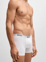 BOSS White Power Stretch Cotton 3 Pack Boxers - Image 5 of 5