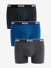 Бело-синяя - BOSS Power Stretch Cotton 3 Pack Boxers - Image 2 of 11