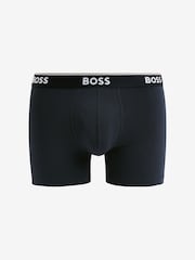 Бело-синяя - BOSS Power Stretch Cotton 3 Pack Boxers - Image 5 of 11