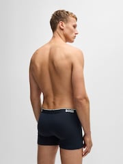 Бело-синяя - BOSS Power Stretch Cotton 3 Pack Boxers - Image 6 of 11